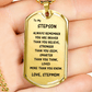 Gift For Stepson From Stepmom, Dog Tag Necklace: Always Remember...