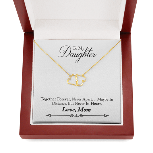Gift For Daughter From Mom, Luxury Hearts Necklace: Together Forever, Never Apart...