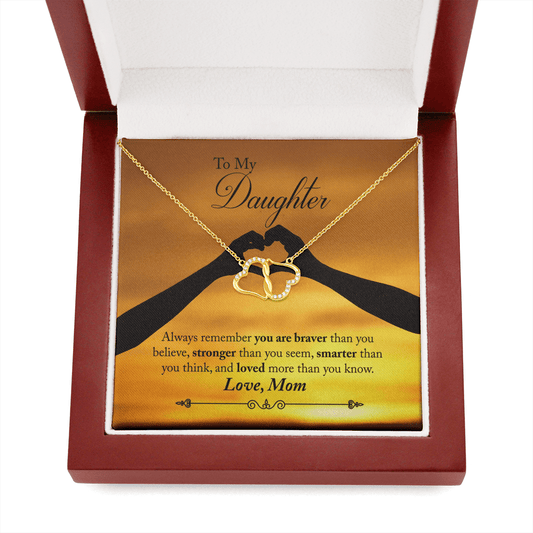 Gift For Daughter From Mom, Luxury Hearts Necklace: Always Remember...