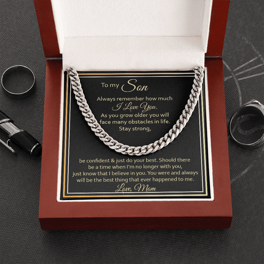 Gift For Son From Mom, Link Chain Necklace: Always Remember How Much I Love You...