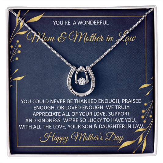 Gift For Mother-in-Law, Mother's Day Gift, Lucky In Love Necklace: We're So Lucky To Have You...