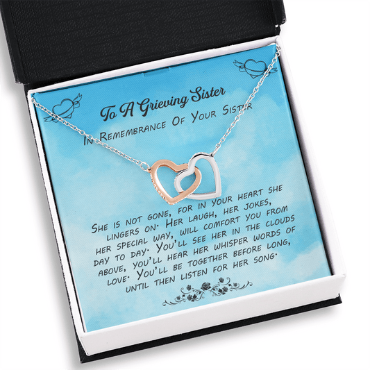 Remembrance Gift - To A Grieving Sister - Interlocking Hearts Necklace: In Remembrance Of Your Sister