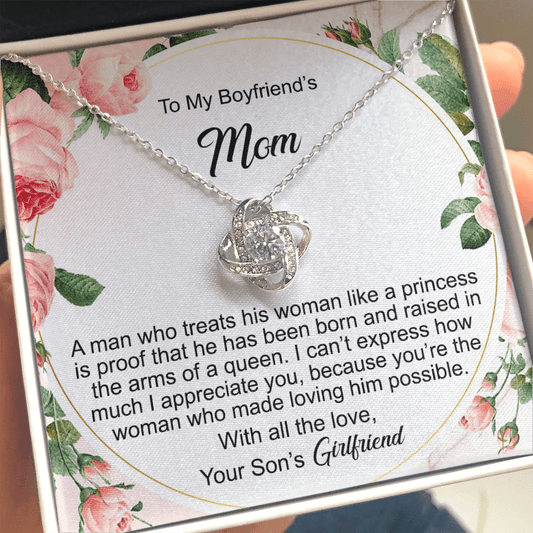 Gift For Boyfriend's Mom, The Love Knot Necklace: A Man Who Treats His Woman Like A Princess...
