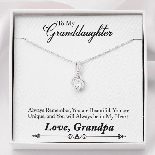 Granddaughter Gift From Grandpa - Alluring Beauty Necklace: You Will Always Be In My Heart