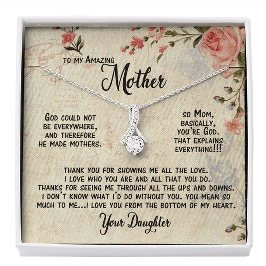 Gift For Mom From Daughter, Alluring Beauty Necklace: I love you from the bottom of my heart...