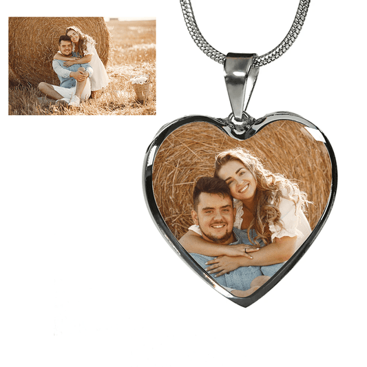 Gift For Girlfriend, Custom Heart Photo Pendant Necklace