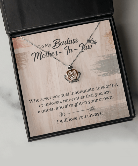 Gift For Mother-in-Law, Crown Pendant Necklace: Straighten Your Crown