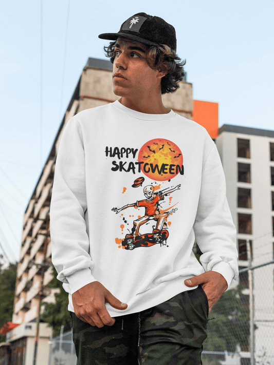UNISEX Halloween Sweatshirt: Happy Skatoween